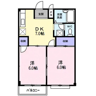 ニューエルディムK【2階】の間取り
