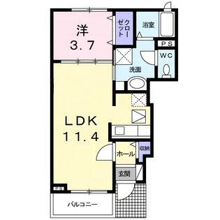 ブルック【1階】の間取り