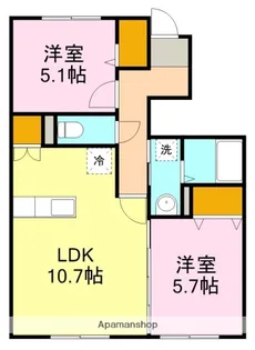ウエストパーク B【1階】の間取り