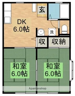 西ハイツ【2階】の間取り