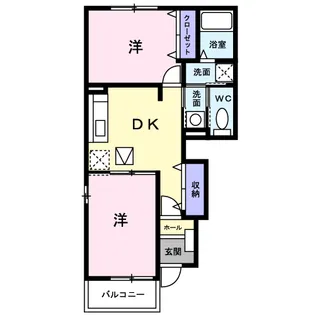 ソレアードナカノⅡ【1階】の間取り