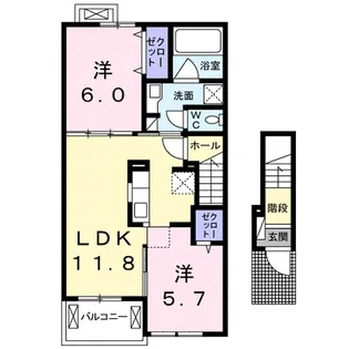 グレイス松富Ⅰ【2階】の間取り