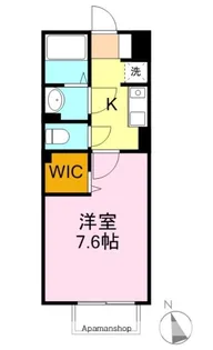 アミティエKATO【107号室】の間取り
