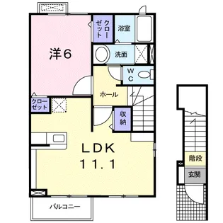 ヴァンベールA【2階】の間取り