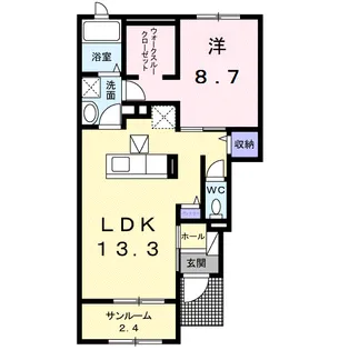 ケー・ビー・アイ Ⅱ【1階】の間取り