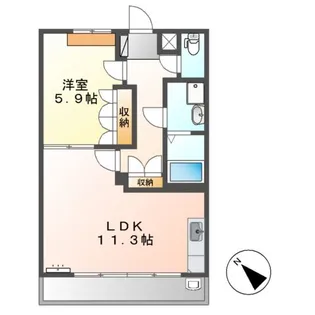 カーサ フィオーレ【1階】の間取り