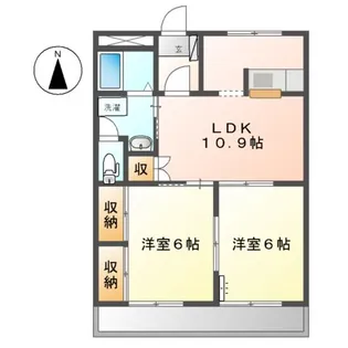 レジデンス町添【1階】の間取り