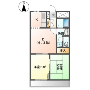 メゾンリヴィエールFUJI【2階】の間取り