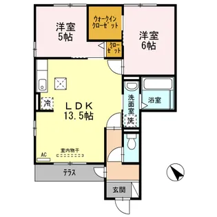 クレール今泉 A【1階】の間取り