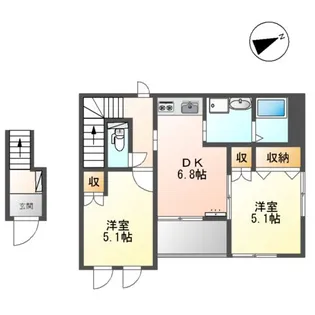 サンライズガーデン【2階】の間取り