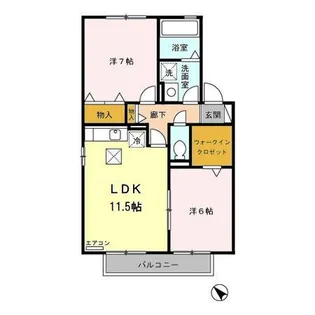 丘弐番館【1階】の間取り