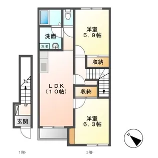 OCEAN VIEW M&C【203号室】の間取り