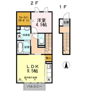 フェリーチェ B【2階】の間取り