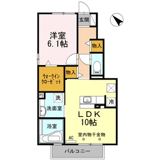 KOWLOON(カオルーン) J【1階】の間取り