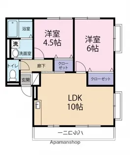 ル・ヴィラージュⅢ【101号室】の間取り