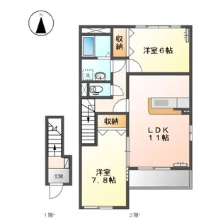 ルビコン・トレ【2階】の間取り