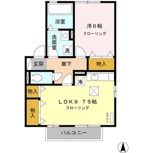 セジュール岳南 A【201号室】の間取り