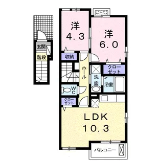 カーサフェリーチェ【2階】の間取り