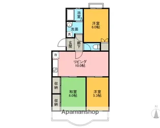 アルタ岡宮【B302号室】の間取り