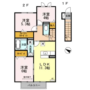 ヴィラ サンリット Ⅰ【2階】の間取り