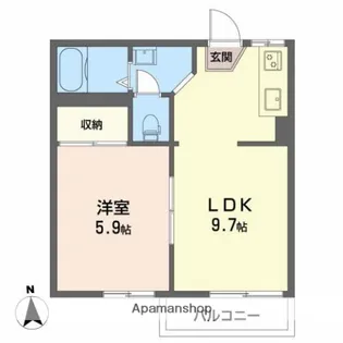 コーポ影山【1階】の間取り