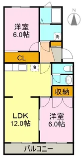 ヴィラ弥生【302号室】の間取り