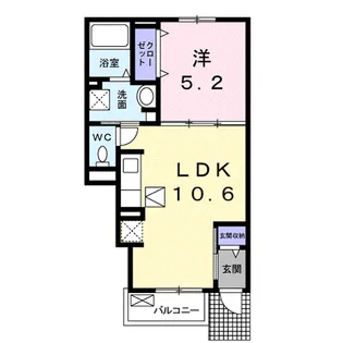 ル シエル B【1階】の間取り