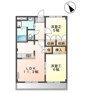 エトワール横割【3階】の間取り