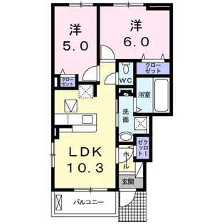 カーサアリエッタ【1階】の間取り