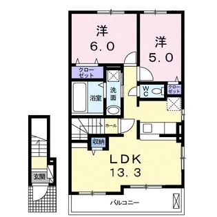 ラ・ペール【2階】の間取り