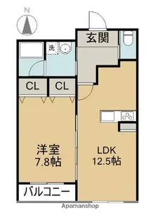 サテンエステート【106号室】の間取り
