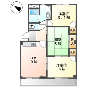 スカイ・パレスオオタ【2階】の間取り