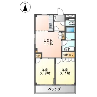 羽鳥セントラル【2階】の間取り