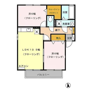 2LDKの間取り画像