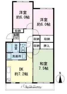 サンライズ香貫【103号室】の間取り