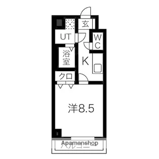 ミリュー【4階】の間取り