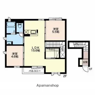 パルティール大中里【B201号室】の間取り