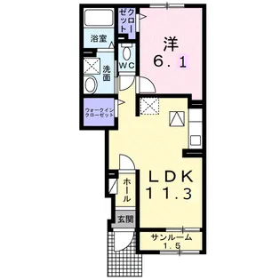 リヴァー カーサ【1階】の間取り