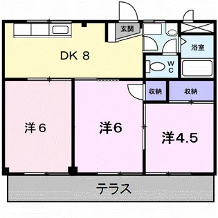 シティハイツサンマリノ【1階】の間取り