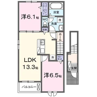 MARU C【201号室】の間取り