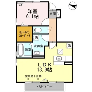 ヴィラソレイユ B【1階】の間取り