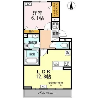 グランデタカオカ A【2階】の間取り