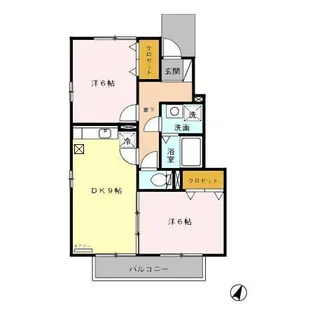 ソレイユ西島 B【1階】の間取り