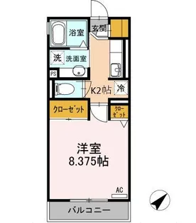 クラシオン谷田【2階】の間取り