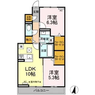 DーROOM能島【1階】の間取り