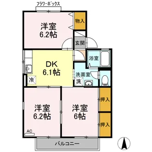 グランシャリオ Ⅱ棟【2階】の間取り
