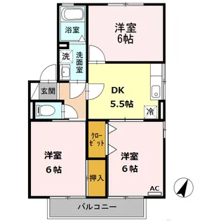 シャルム寿 弐番館【202号室】の間取り