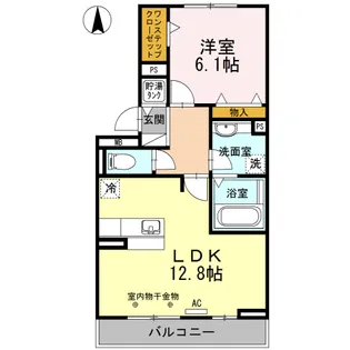 グランデタカオカ C【3階】の間取り