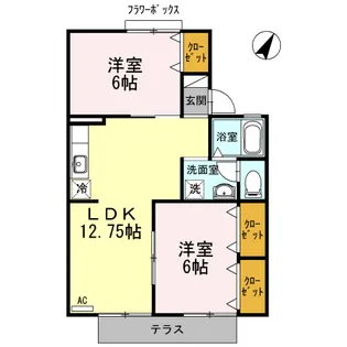 セジュール渋川 A棟【1階】の間取り