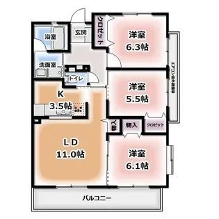 KーWAVE【3階】の間取り